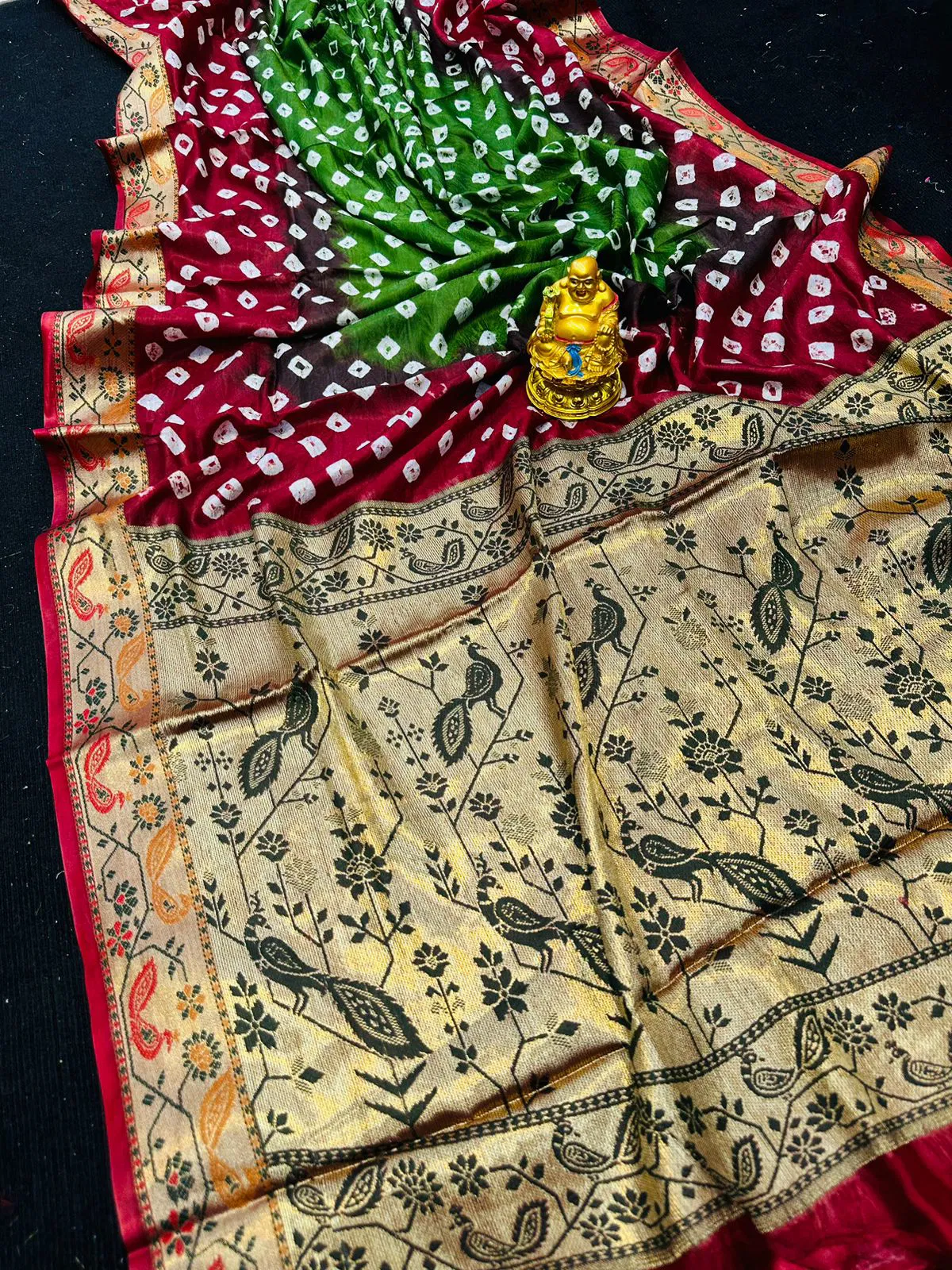 MS Manzar Art Silk Bandhani Printed Sarees Catalog